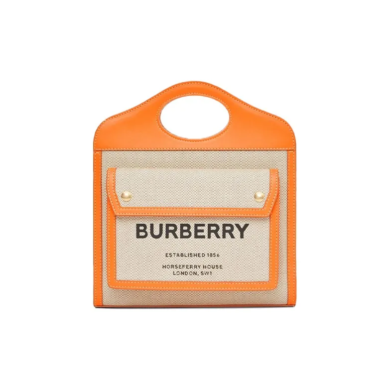 Burberry Pocket Bag Cotton Handbag Crossbody Bag Shoulder Bag Mini Women's Orange-0