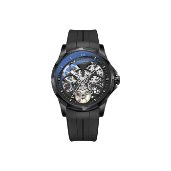 FAIRWHALE Pioneer Collection Men's Watch Automatic Mechanical Movement Silicone Strap Watch Men's Watches Cut Out Dial