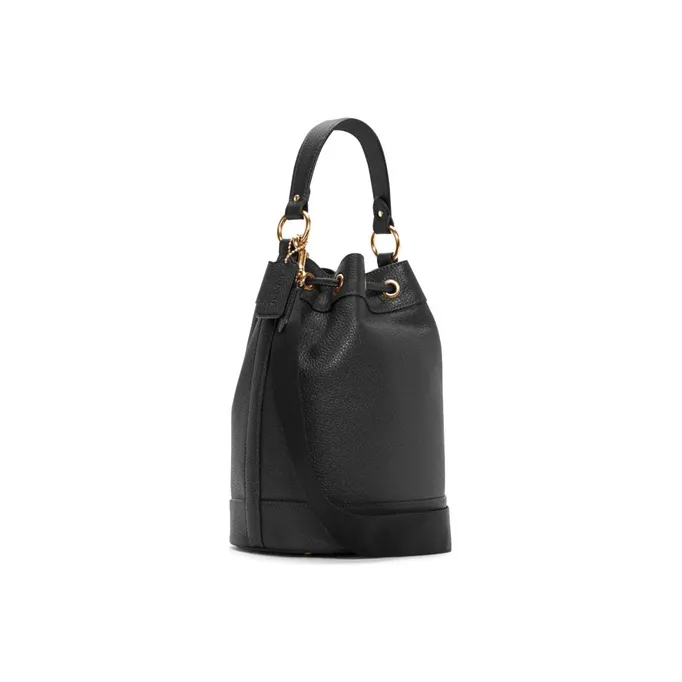 COACH Leather Bucket Bag, Shoulder Bag, Crossbody Bag, Handbag Small Size Women's Black-1