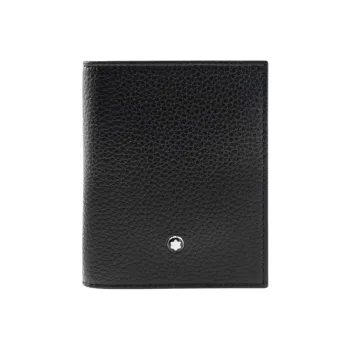 MONTBLANC Meisterstuck Cow Leather Business Card Holder, Card Holder Men's Black