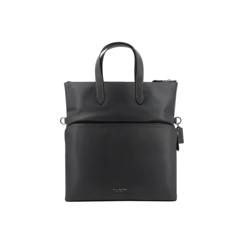 COACH Graham Leather Handbag Large Size Men's Black