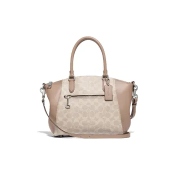 COACH Elise Coated Canvas Monogram Canvas With Leather Shoulder Bag Crossbody Bag Handbags Medium Size Women's Taupe