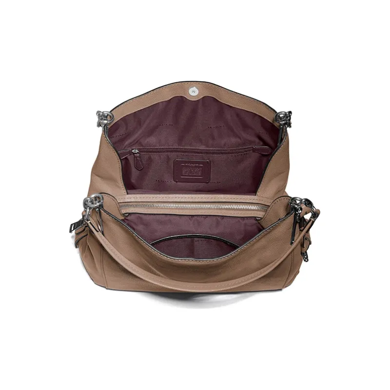 COACH Dalton Leather Portable Crossbody Bag Shoulder Bag Large Size Women's Taupe-2
