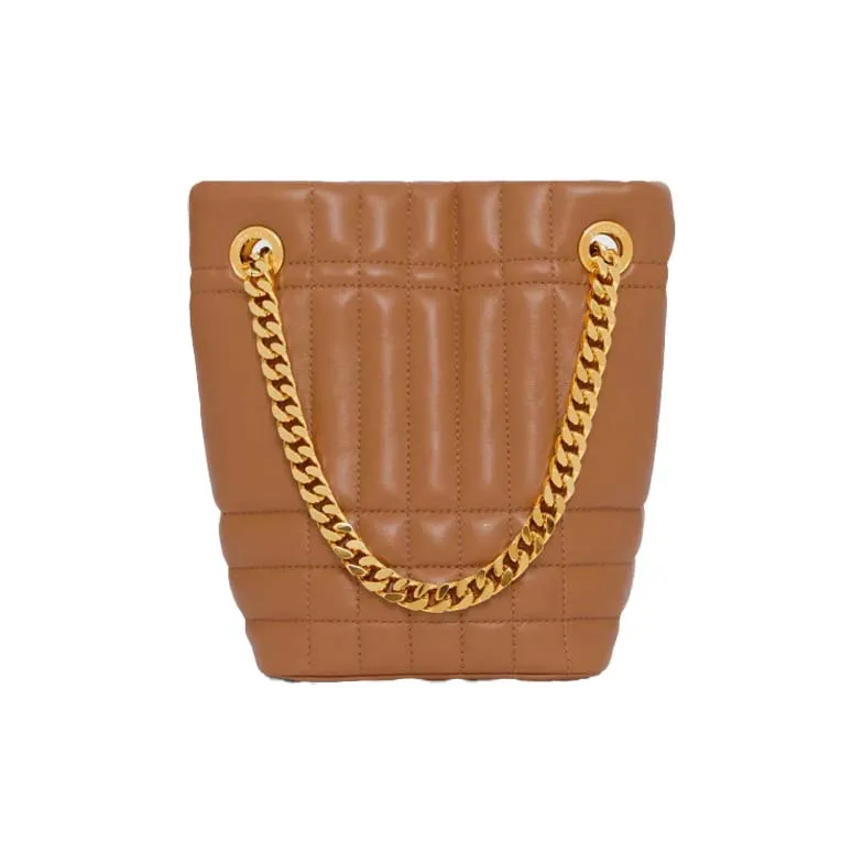 Burberry Lola Lola Bag Sheepskin Storage Bag Bucket Bag Shoulder Bag Crossbody Bag Handbag Mini Women's Maple Brown-4
