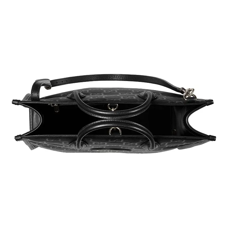 GUCCI Off The Grid Nylon And Leather Tote Bag Shopping Bag Portable Crossbody Bag Shoulder Bag Men's Black-4