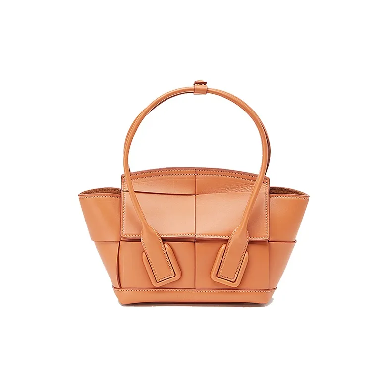 Bottega Veneta Smooth Finish Calfskin Bow And Arrow Bag, Shoulder Bag, Crossbody Handbag Mini Women's Caramel Brown-0