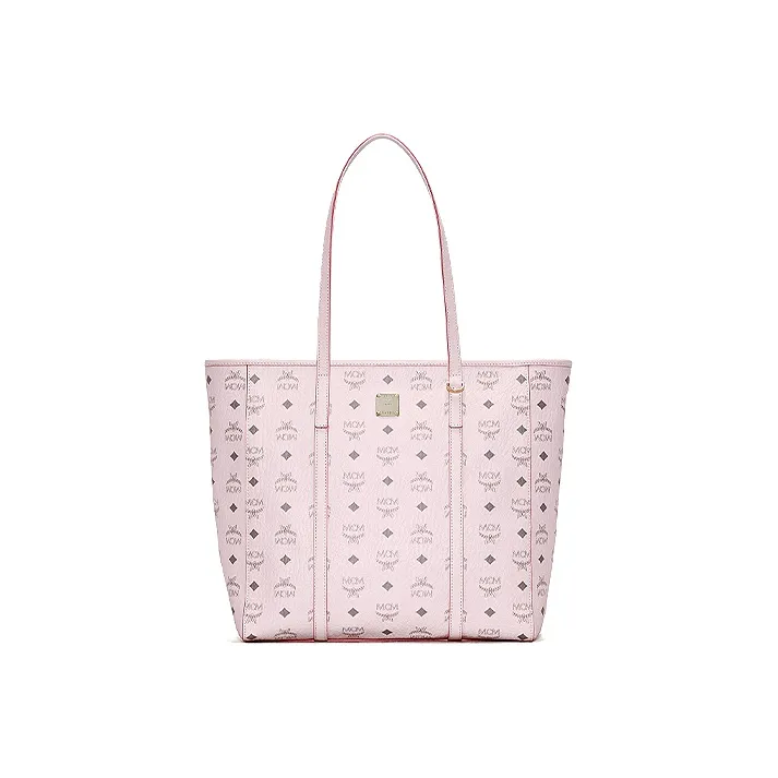 MCM Cow Leather Tote Bag, Shopping Bag, Handbag, Shoulder Bag Medium Size Women's Cherry Blossom Pink-0