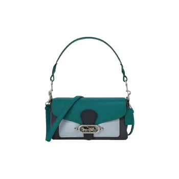 COACH Leather Shoulder Bag, Portable Crossbody Bag Women's Lake Blue & Multicolor