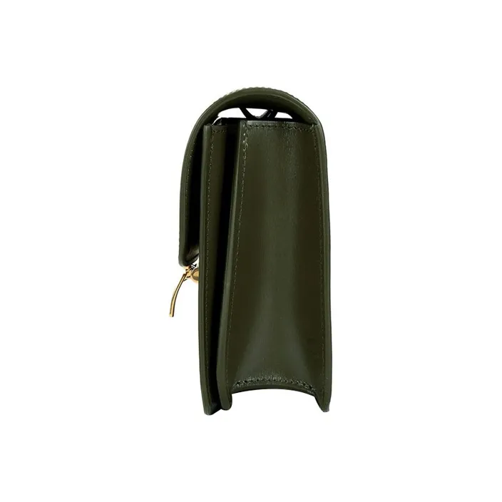 CELINE Classic Bo Polished Cow Leather Handbag Block Shoulder Bag Crossbody Bag Women's Army Green-2