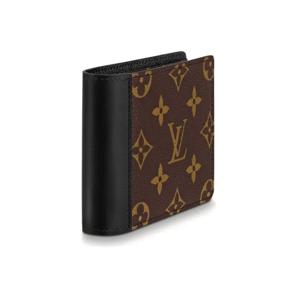 LOUIS VUITTON Multiple Coated Canvas Cow Leather Patchwork Wallet Men's Brown-1