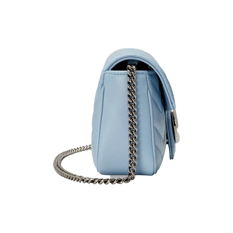 GUCCI GG Marmont Leather Crossbody Bag, Shoulder Bag Women's Blue & Candy & Unicorn Colors-4