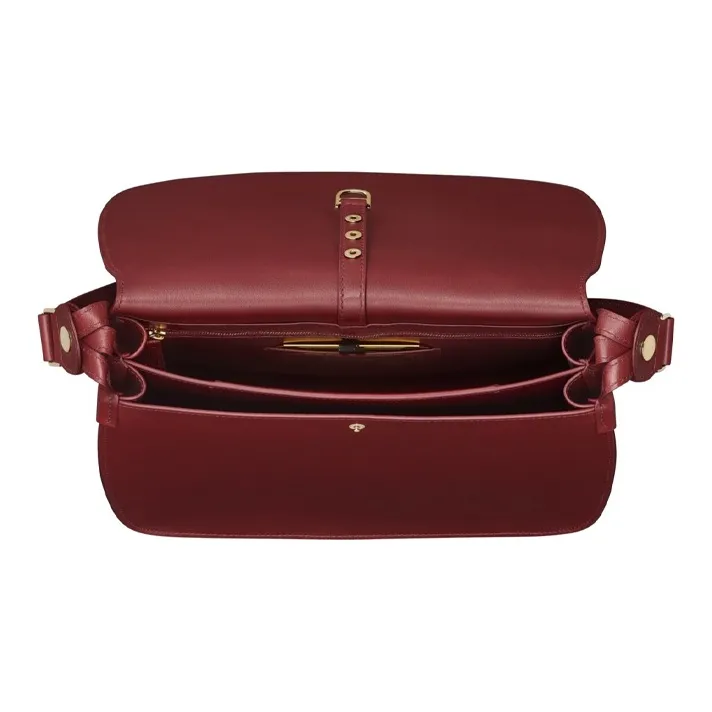 CARTIER CARNASSIÈRE Calfskin Crossbody Bag, Shoulder Bag Medium Size Women's Burgundy-2