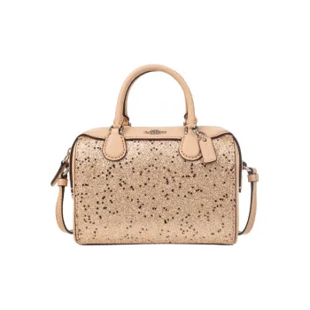 COACH Bennett Leather Boston Bag Handbag Shoulder Bag Crossbody Bag Mini Women's Gold