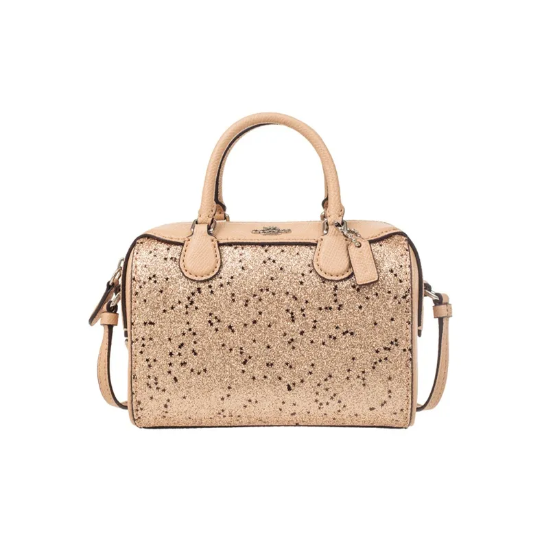 COACH Bennett Leather Boston Bag Handbag Shoulder Bag Crossbody Bag Mini Women's Gold-0
