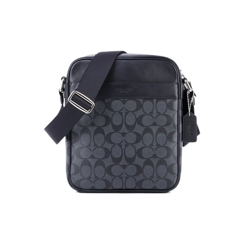 COACH Charles PVC Crossbody Handbag, Shoulder Bag Men's Black Gray-0