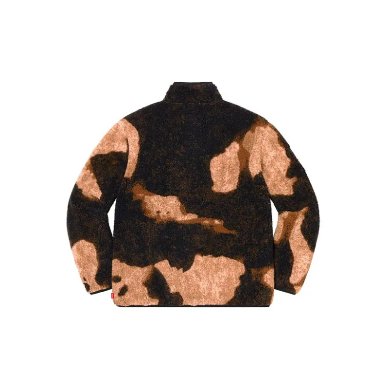 Supreme The North Face Bleached Denim Print Fleece Jacket-2