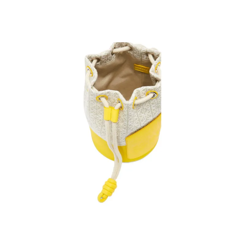 LOEWE Sailor Cow Leather Bucket Bags Shoulder Bags Small Size Women's Lemon-3