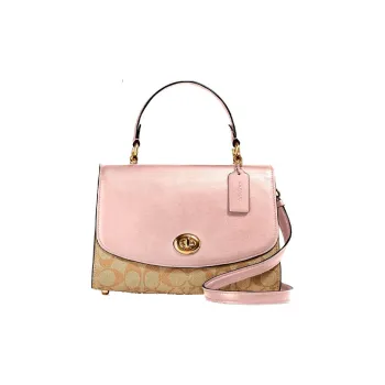 COACH Tilly Leather Crossbody Bag Shoulder Bag Crossbody Bag Handbag Medium Size Women's Khaki & Pink