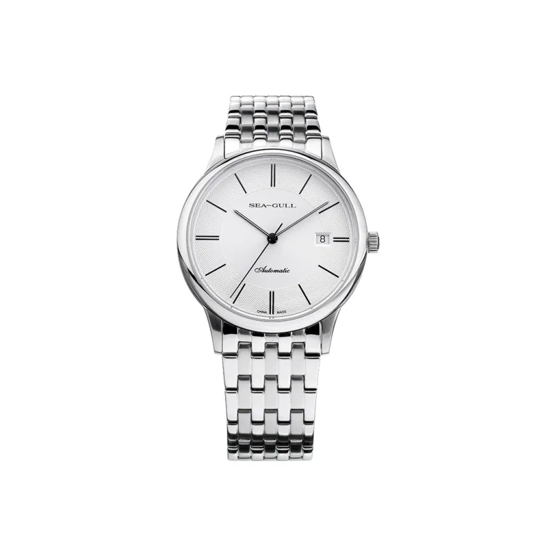 Sea Gull MASTER Automatic Mechanical Movement Steel Strap Watch Men's Watches White Dial-0