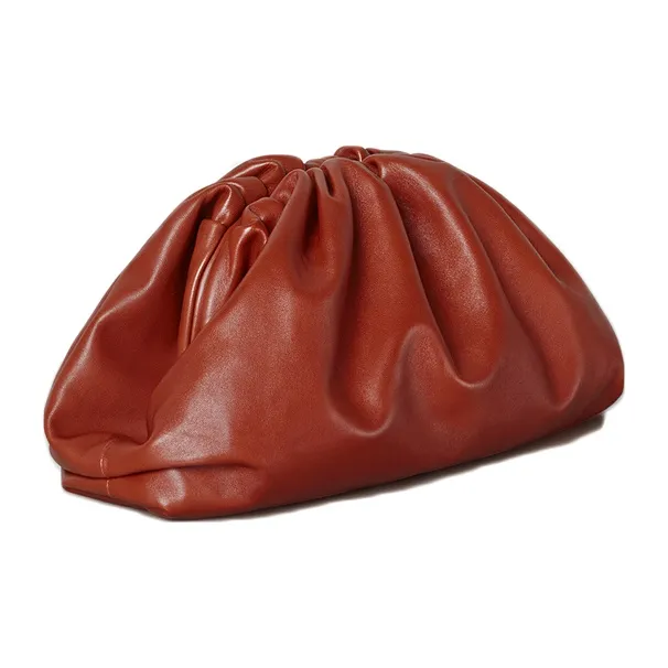 Bottega Veneta Cow Leather Clutch Regular Women's Rusty Red-1