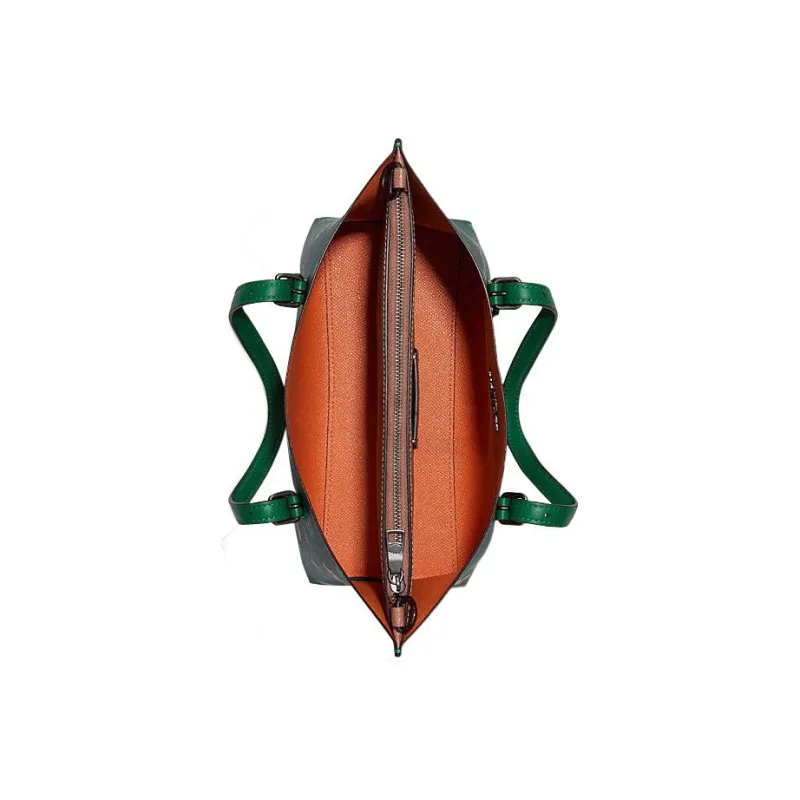 COACH Mollie Leather Tote Bag, Shopping Bag, Handbag, Shoulder Bag Medium Size Women's Green-2