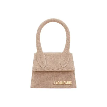 Jacquemus Viscose With Linen Handbag Mini Women's Dark Beige