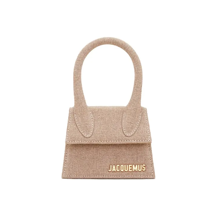 Jacquemus Viscose With Linen Handbag Mini Women's Dark Beige-0