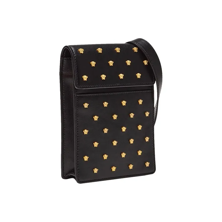 VERSACE Cow Leather Camera Bag Shoulder Bag Crossbody Bag Men's Black-1