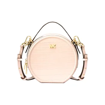 MICHAEL KORS Delaney Cow Leather Round Cake Bag Crossbody Bag Shoulder Bag Medium Size Women's Pink