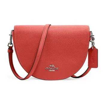 COACH Ellen Leather Saddle Bag Shoulder Bag Crossbody Bag Small Size Women's Red