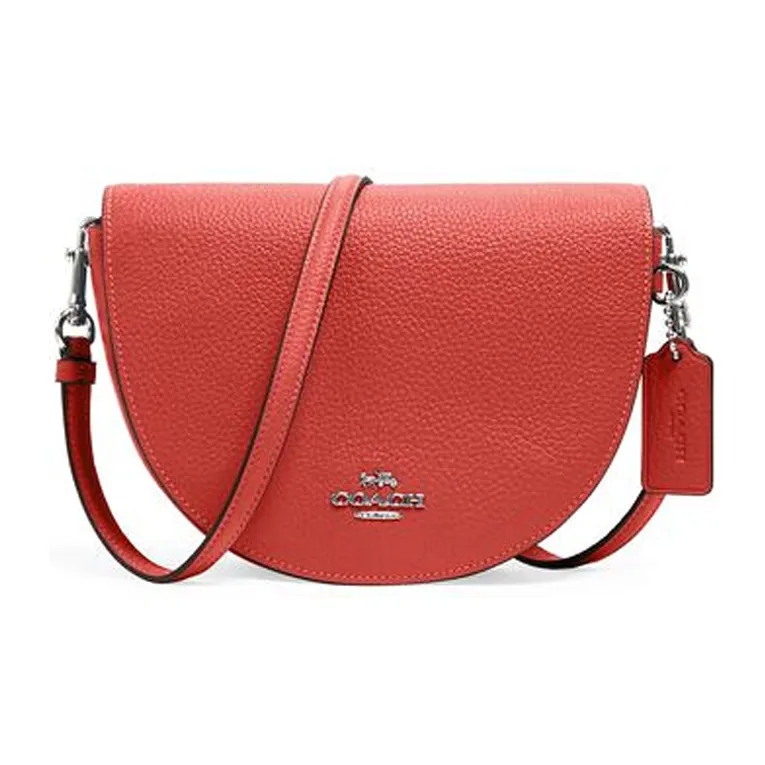 COACH Ellen Leather Saddle Bag, Shoulder Bag, Crossbody Bag Small Size Women's Red-0