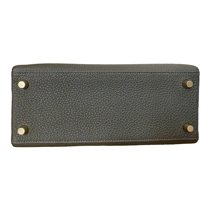 HERMES Kelly Togo Calfskin Kelly Bag Handbags Women's C6 Vert De Gris Gray Green-2