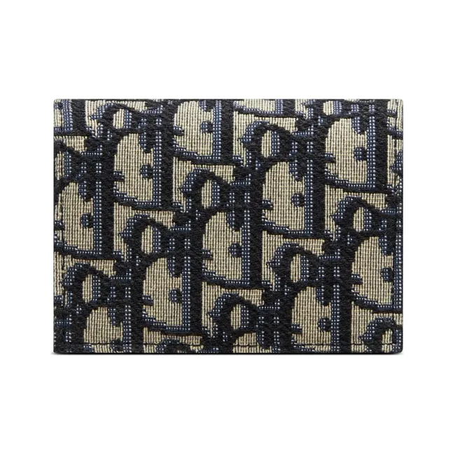 DIOR Fabric Card Holder Card Holder Unisex Denim Blue-2