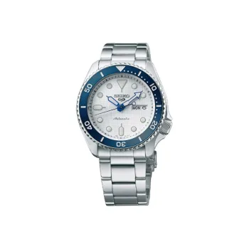 SEIKO Seiko5 Automatic Mechanical Movement Stainless Steel Strap Watch Men's Watches White Dial