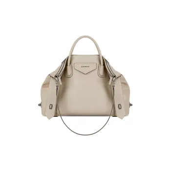 GIVENCHY Antigona Smooth Leather Handbag Medium Size Women's Beige