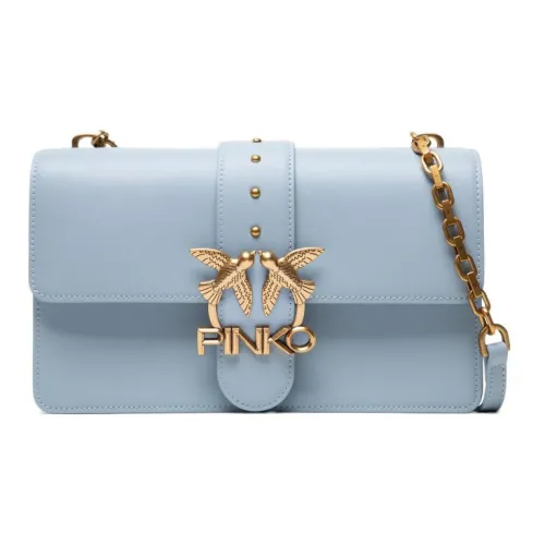 PINKO SIMPLY Leather Crossbody Bag Shoulder Bag Women's Light Blue