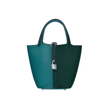 HERMES Picotin Lock Clemence Bullock Leather Basket Bag Handbag Bucket Bag Women's Pine Green Pinewood Green