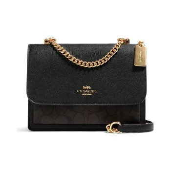 COACH Klare Leather Trunk Bag Chain Bag Shoulder Bag Crossbody Bag Small Size Women's Black
