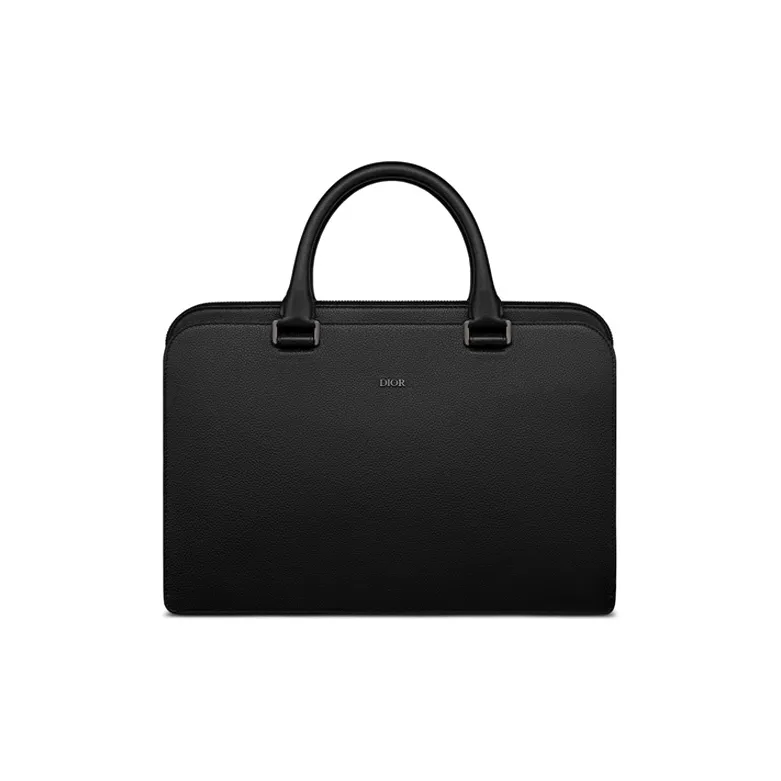 DIOR Grained Calfskin Briefcases Handbags Men's Black-0