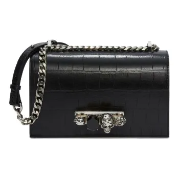 Alexander McQueen Calfskin Chain Bag, Handheld Bag, Shoulder Bag, Crossbody Bag Women's Black
