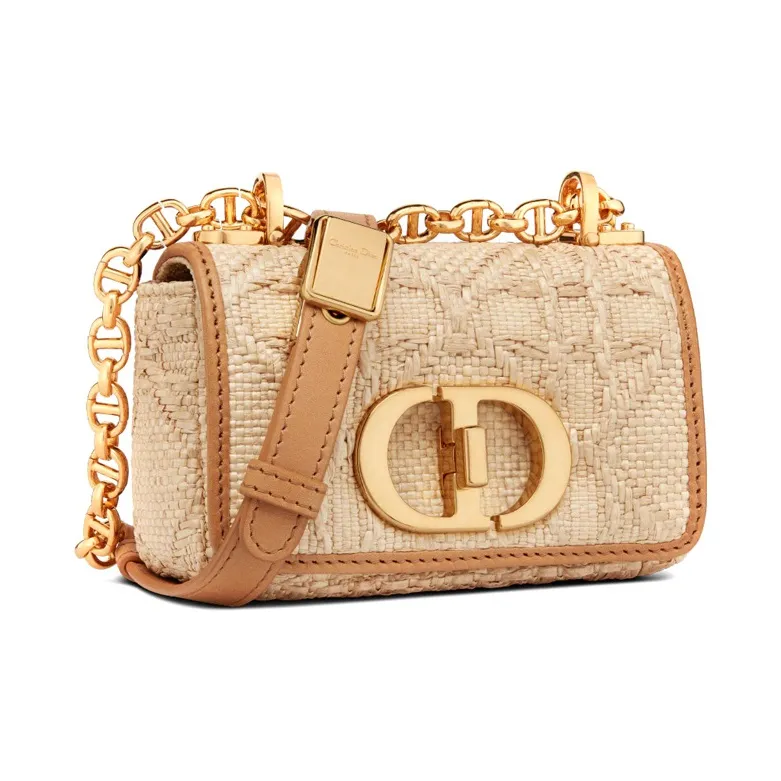 DIOR Caro Leather Crossbody Bag Extra Mini Women's Gold-1