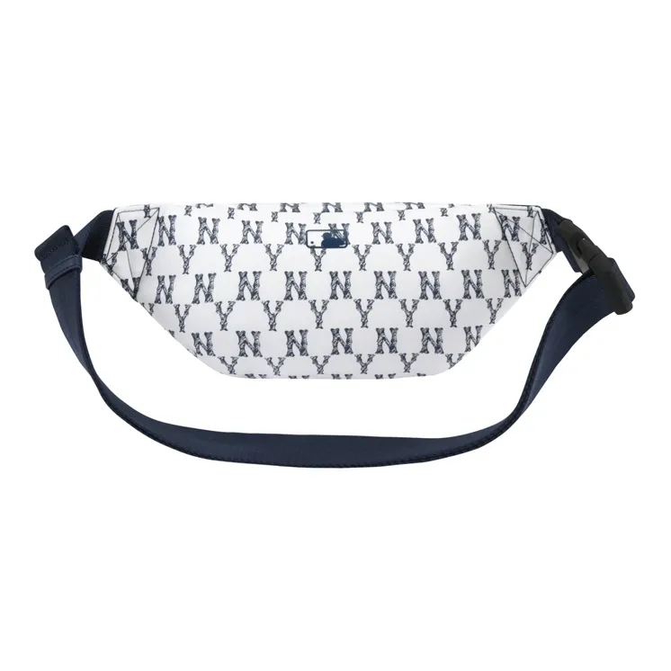 MLB Monogram Collection Nylon Fanny Pack Shoulder Bag Crossbody Bag Regular Unisex White Blue-4