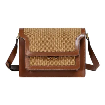 MARNI Trunk Calfskin Trunk Bag, Crossbody Bag, Shoulder Bag Women's Brown & Red