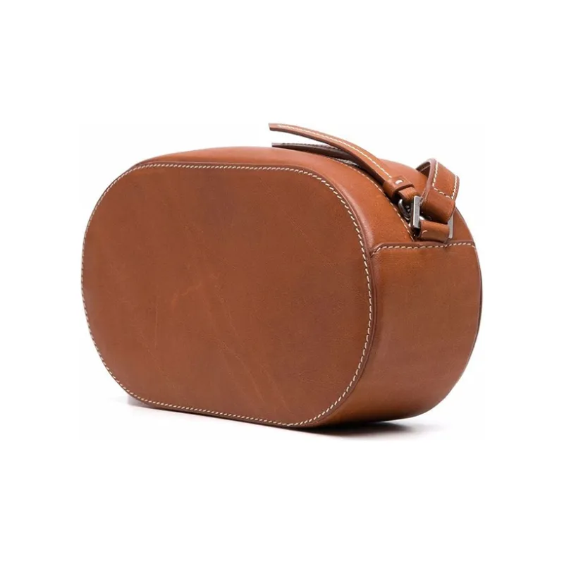 PALM ANGELS Leather Crossbody Bag Women's Brown Black-1