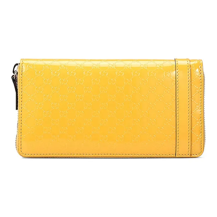 GUCCI Patent Leather Wallet Women's Yellow/Candy Color-2