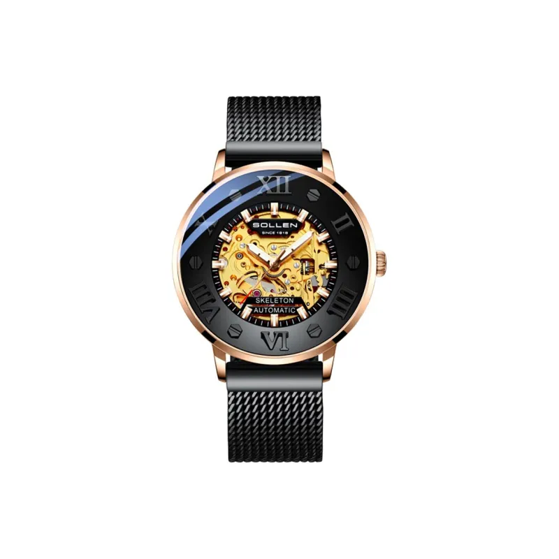 SOLLEN Automatic Mechanical Movement Watch Men's Watches Black Dial 307-6