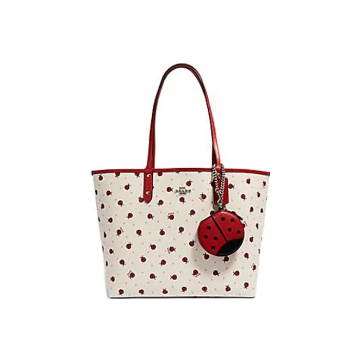 COACH Leather Coin Purse Mini Unisex Red, Black & Multicolor-4