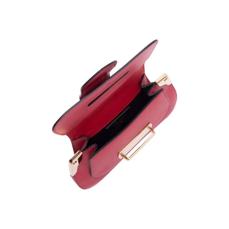 PRADA Sidonie Cow Leather Shoulder Bag Crossbody Bag Handbag Women's Red-3