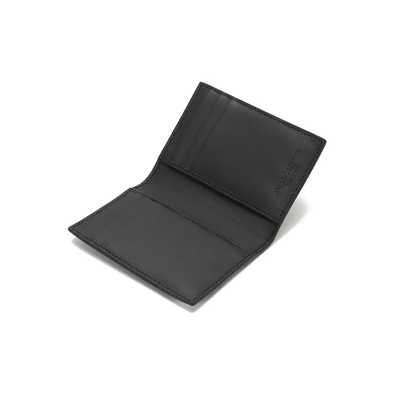 Alexander McQueen Leather Card Clip Card Holder Men's Black-4