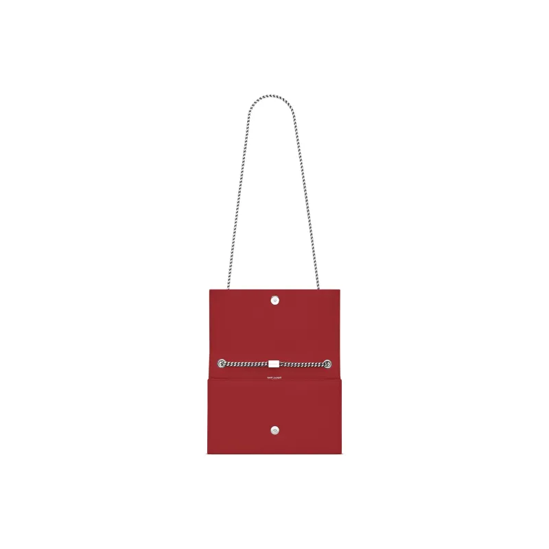 SAINT LAURENT Leather Fringe Bag, Crossbody Bag, Shoulder Bag Women's Cupid Red-5